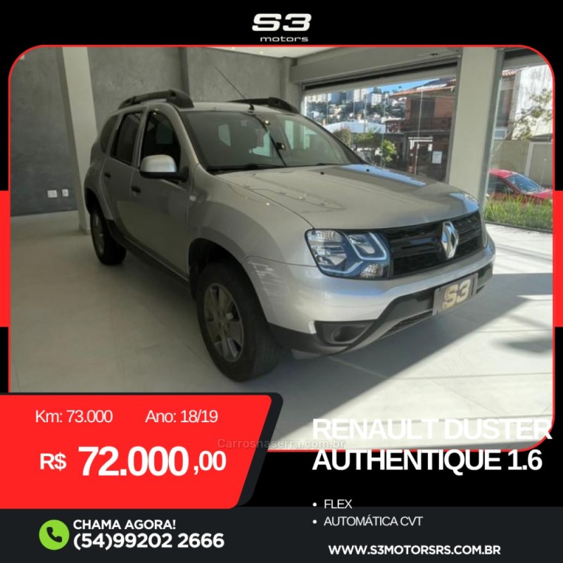 duster 1.6 authent 16v flex 4p automatico 2019 caxias do sul