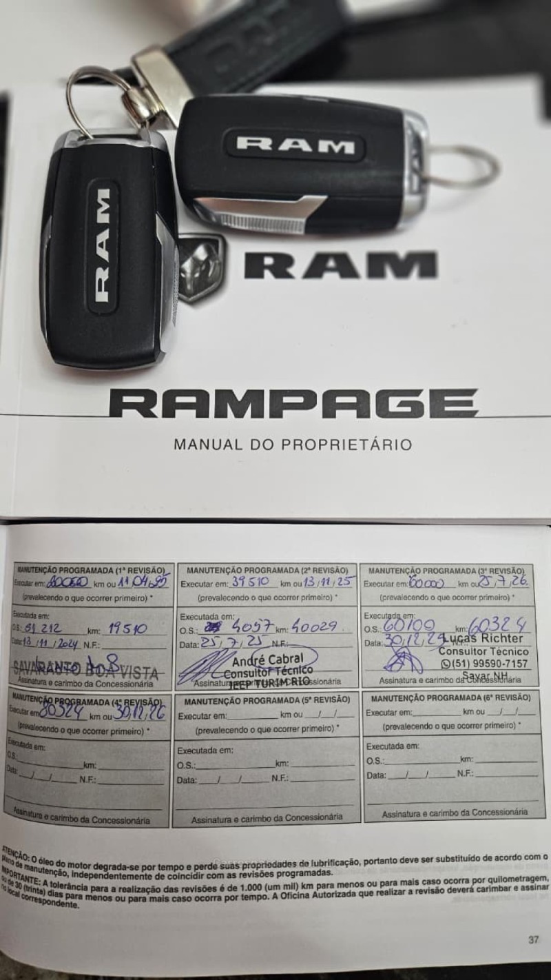 RAMPAGE 2.0 REBEL 4X4 TURBO DIESEL 4P AUTOMÁTICO - 2024 - SAPIRANGA