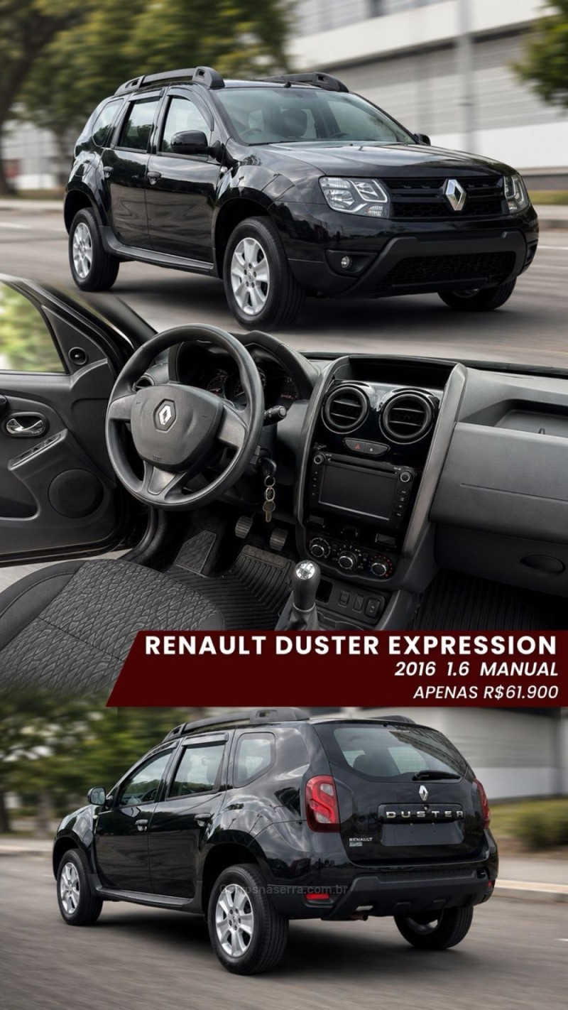 DUSTER 1.6 EXPRESSION 4X2 16V FLEX 4P MANUAL - 2016 - NOVO HAMBURGO