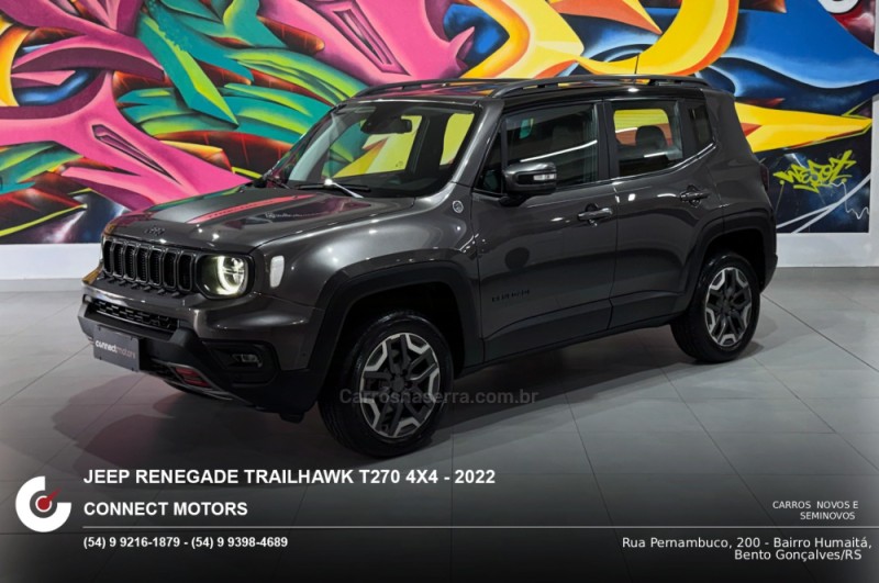 RENEGADE 1.3 TRAILHAWK T270 16V TURBO FLEX 4X4 4P AUTOMÁTICO - 2022 - BENTO GONçALVES