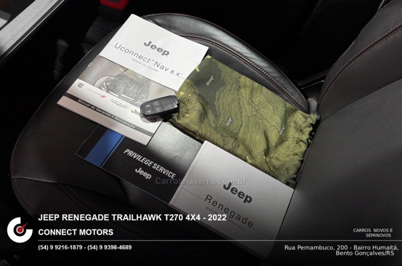 RENEGADE 1.3 TRAILHAWK T270 16V TURBO FLEX 4X4 4P AUTOMÁTICO - 2022 - BENTO GONçALVES
