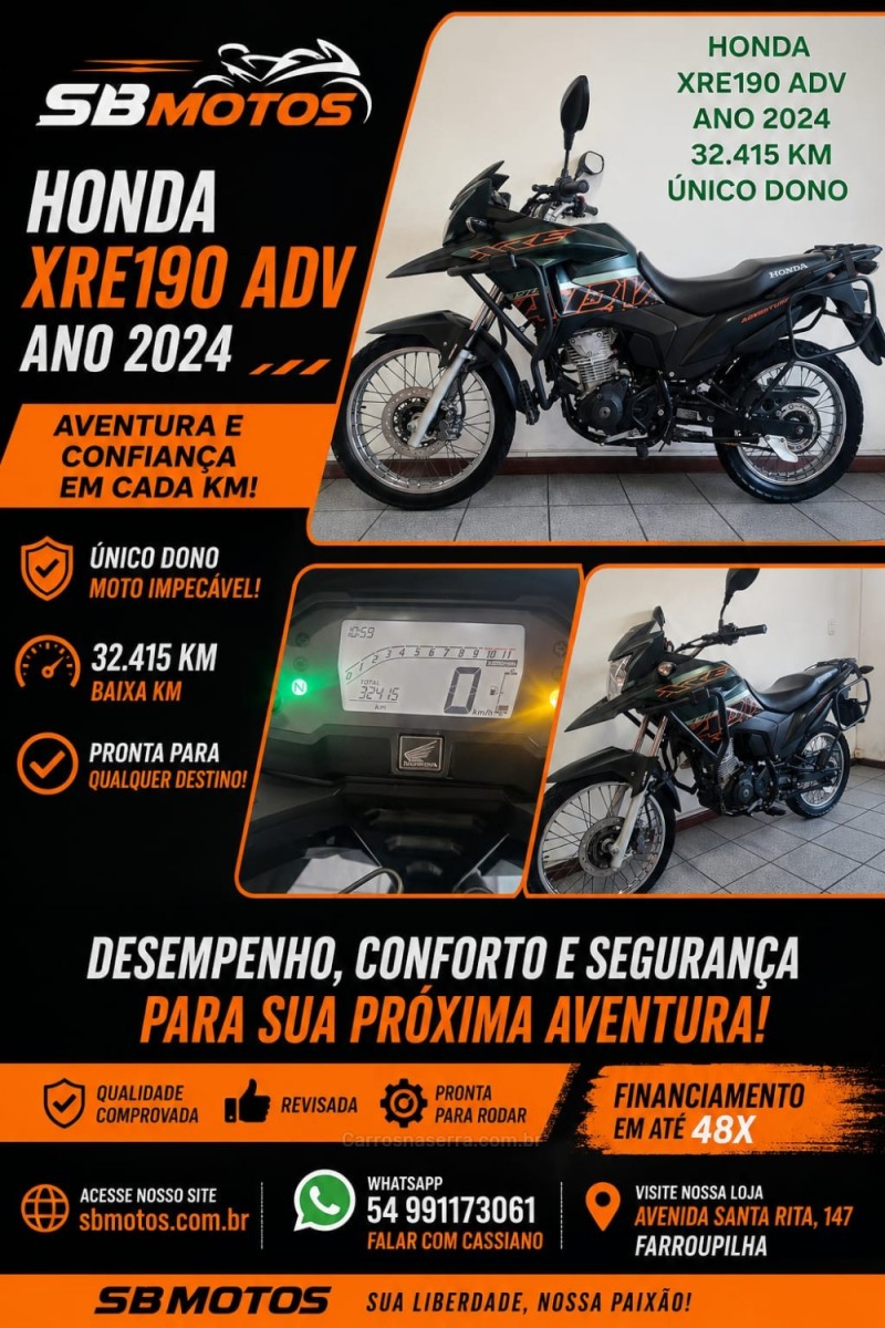 xre 190 adventure flex  2024 farroupilha