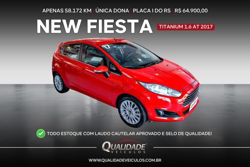 fiesta 1.6 titanium hatch 16v flex 4p automatico 2017 santa cruz do sul
