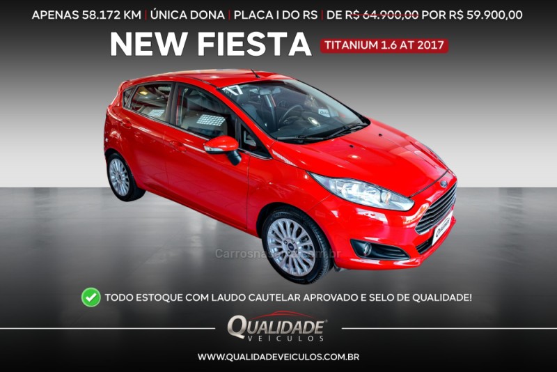 fiesta 1.6 titanium hatch 16v flex 4p automatico 2017 santa cruz do sul