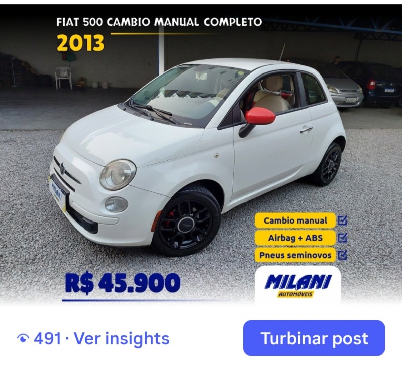 500 1.4 cult 8v flex 2p manual 2013 bento goncalves