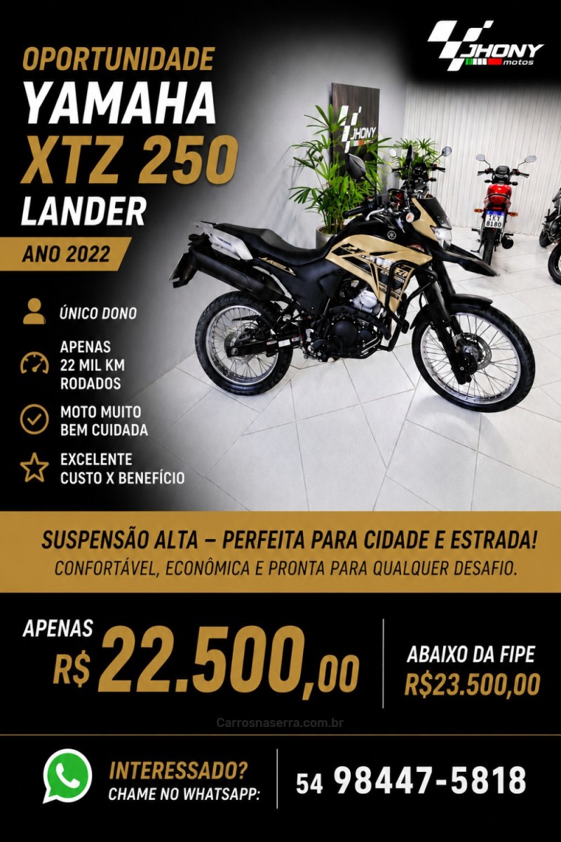 xtz 250 lander 2022 caxias do sul