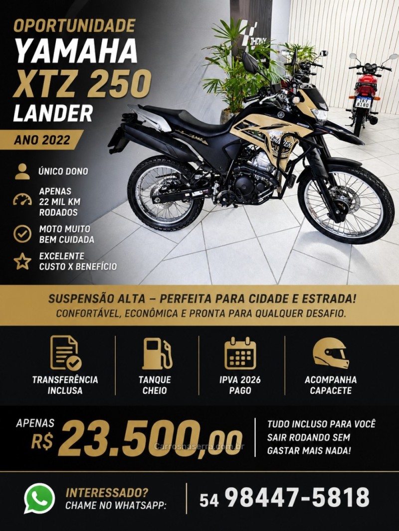 xtz 250 lander 2022 caxias do sul