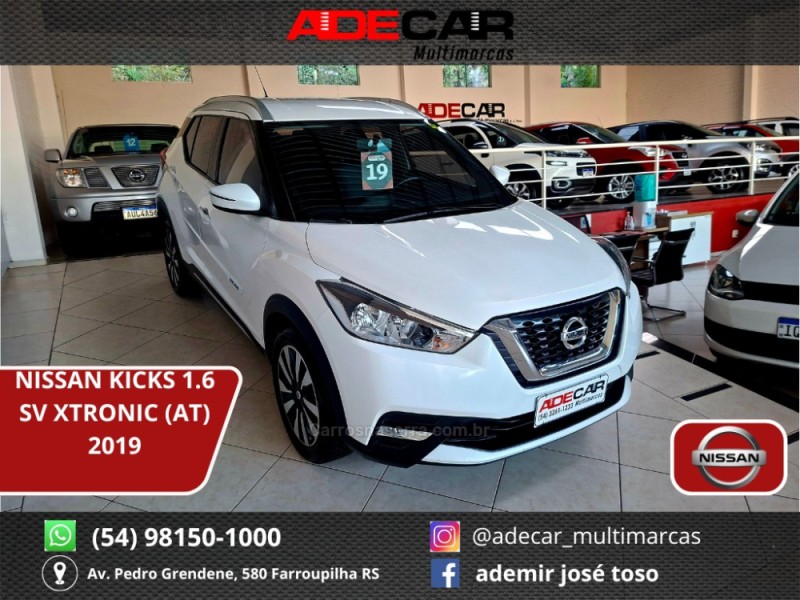 kicks 1.6 16v flex sv 4p xtronic 2019 farroupilha