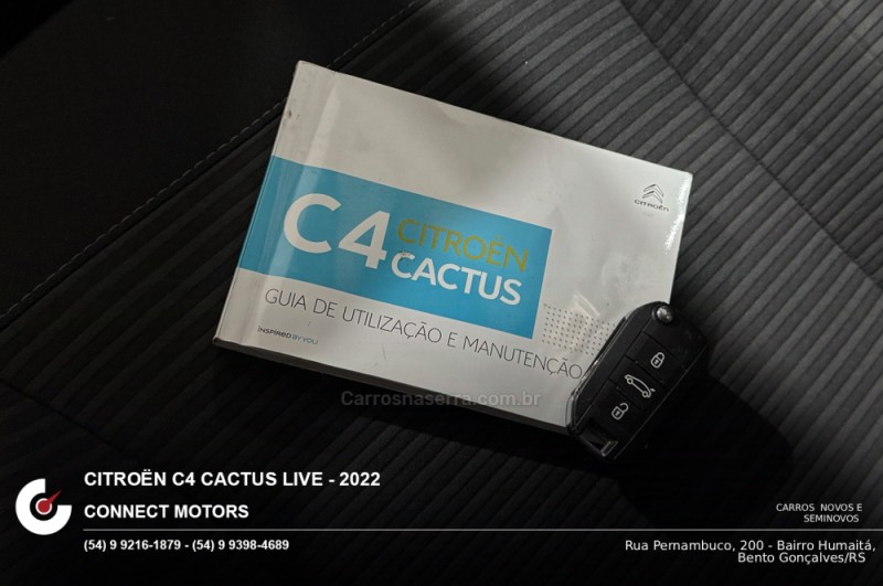 C4 CACTUS 1.6 VTI LIVE FLEX 4P AUTOMÁTICO - 2022 - BENTO GONçALVES