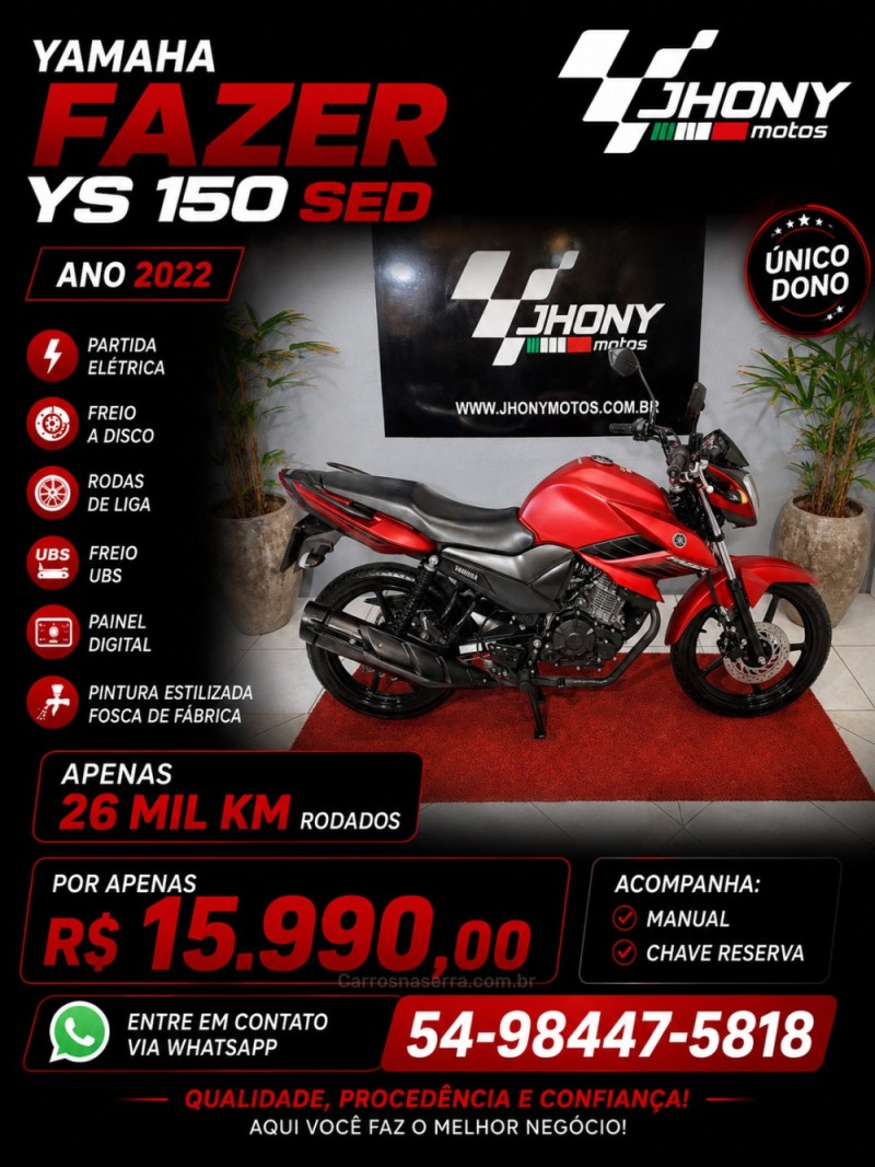 fazer ys 150 sed 2022 caxias do sul