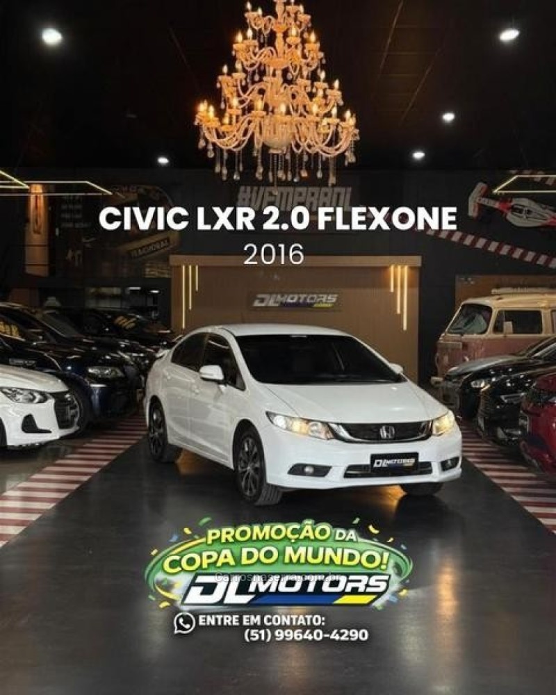 civic 2.0 lxr 16v flex 4p automatico 2016 lajeado
