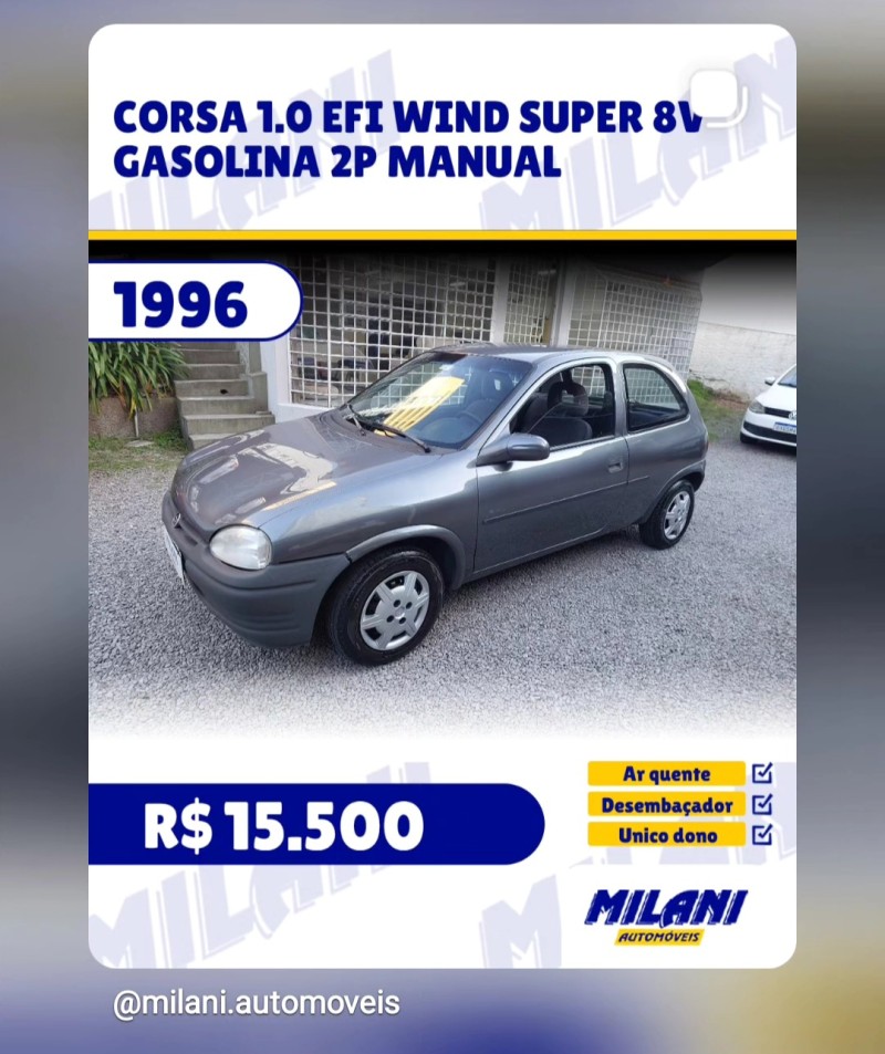 CORSA 1.0 EFI WIND SUPER 8V GASOLINA 2P MANUAL - 1996 - BENTO GONçALVES