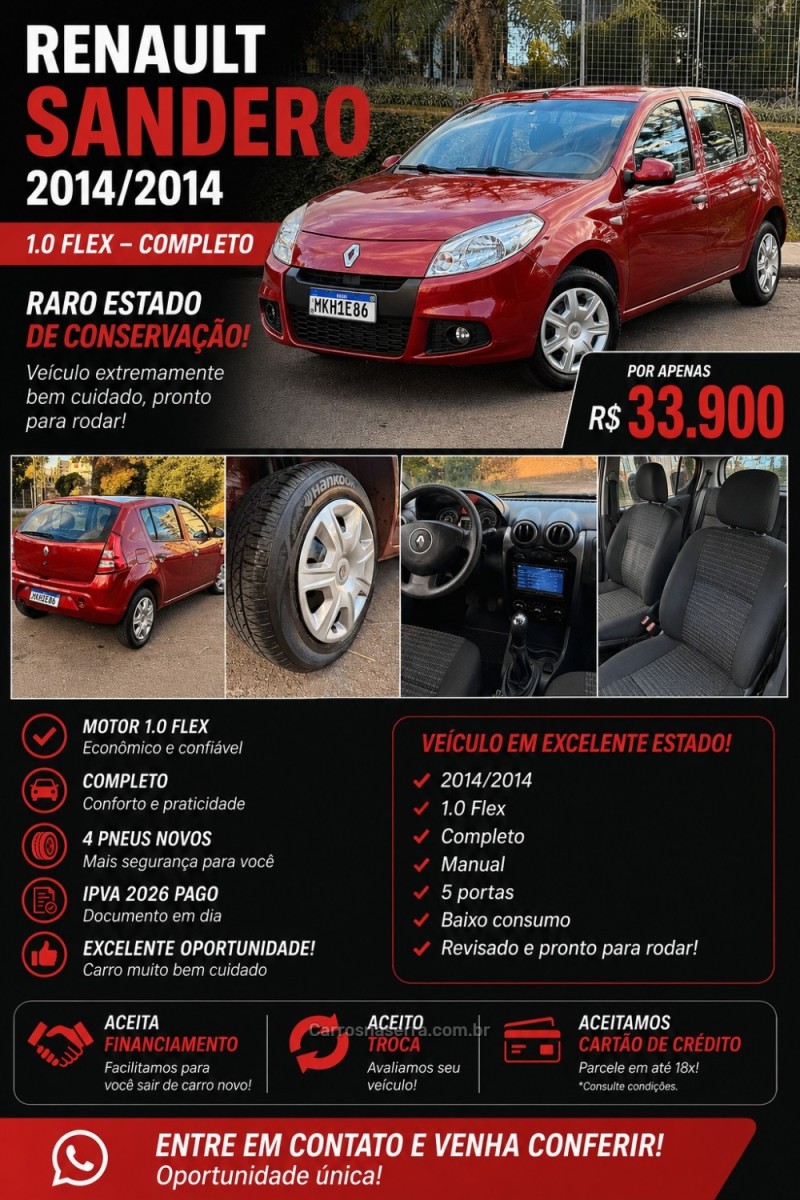 SANDERO 1.0 EXPRESSION 16V FLEX 4P MANUAL