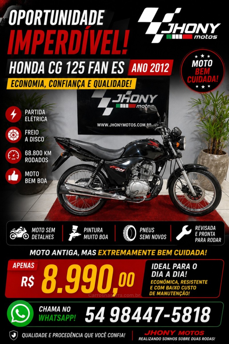 cg 125 fan es 2012 caxias do sul