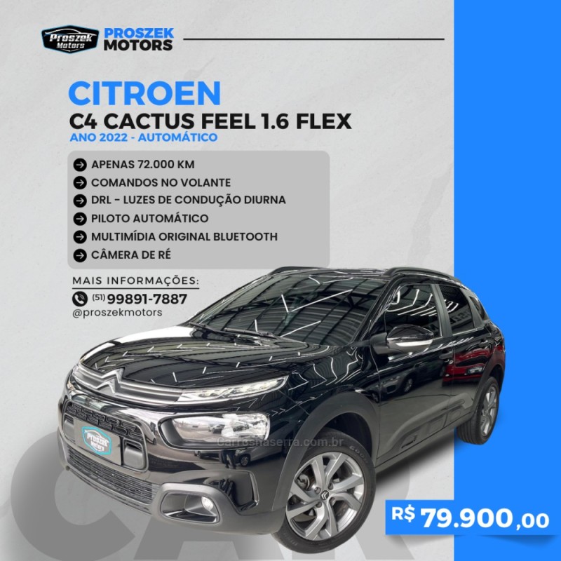c4 cactus 1.6 vti feel flex 4p automatico 2022 canoas