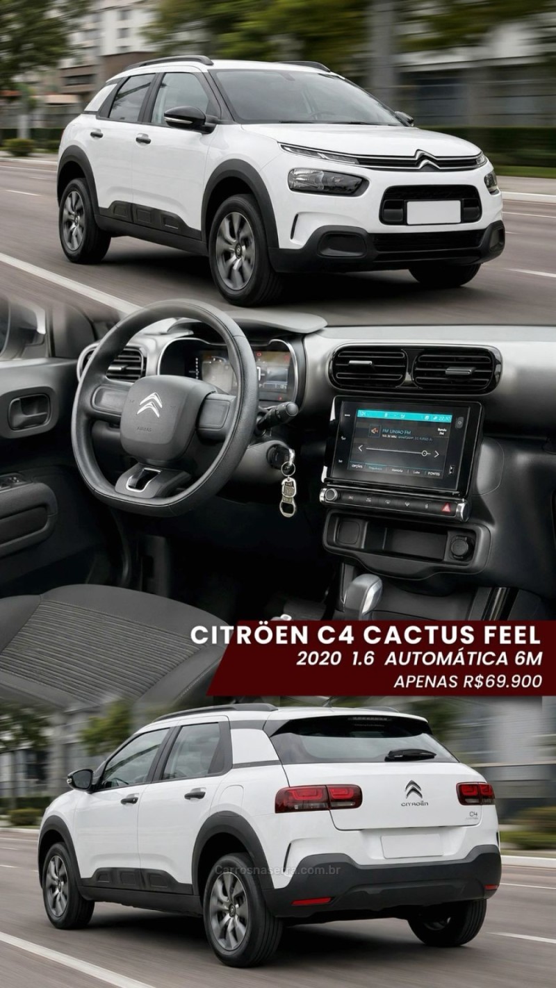 C4 CACTUS 1.6 VTI FEEL FLEX 4P AUTOMATICO - 2020 - NOVO HAMBURGO