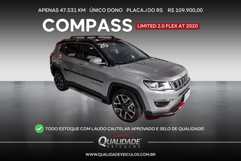 compass 2.0 16v flex limited automatico 2020 santa cruz do sul