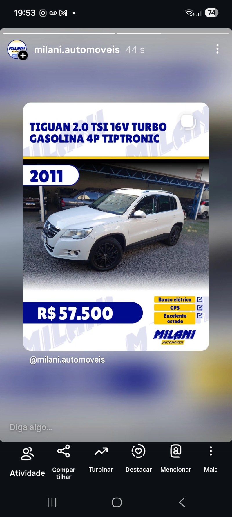 TIGUAN 2.0 TSI 16V TURBO GASOLINA 4P TIPTRONIC - 2011 - BENTO GONçALVES