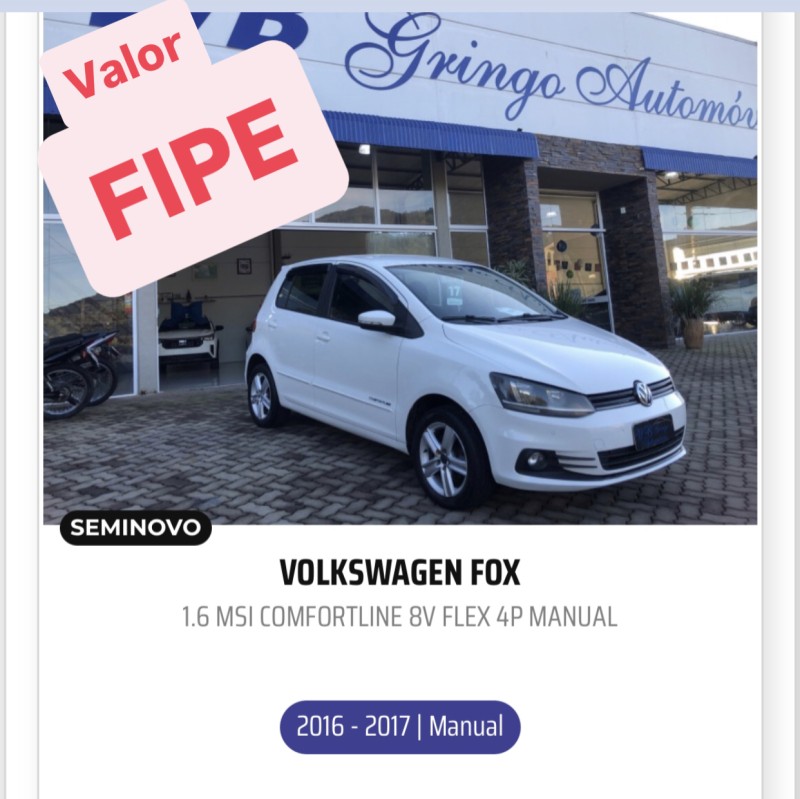 fox 1.6 msi comfortline 8v flex 4p manual 2017 vale real