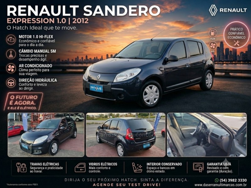 sandero 1.0 expression 16v flex 4p manual 2012 farroupilha