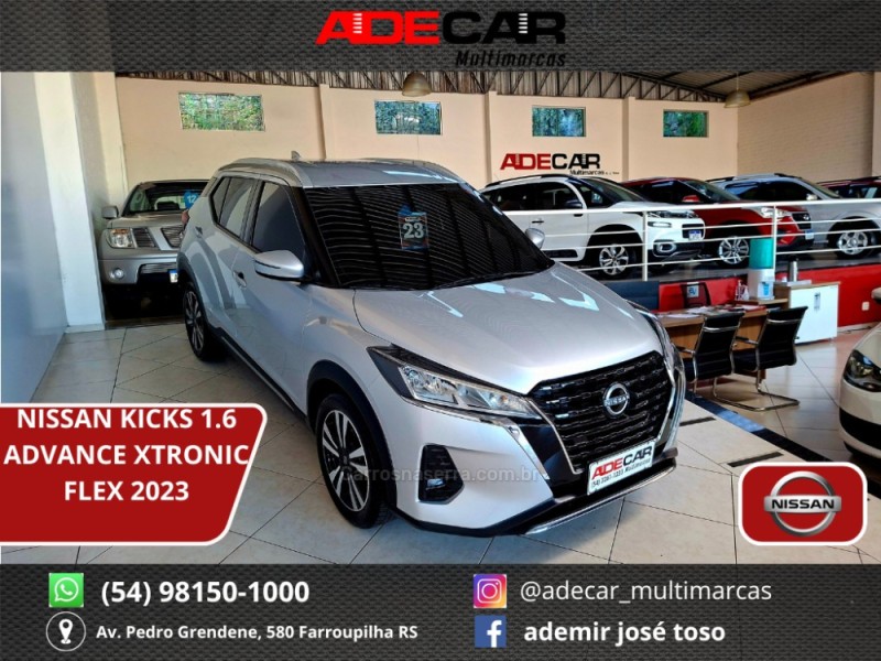 kicks 1.6 advance 16v plus cvt flex 4p automatico 2023 farroupilha