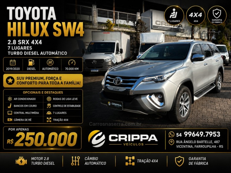 hilux sw4 2.8 srx 4x4 7 lugares 16v turbo intercooler diesel 4p automatico 2020 farroupilha