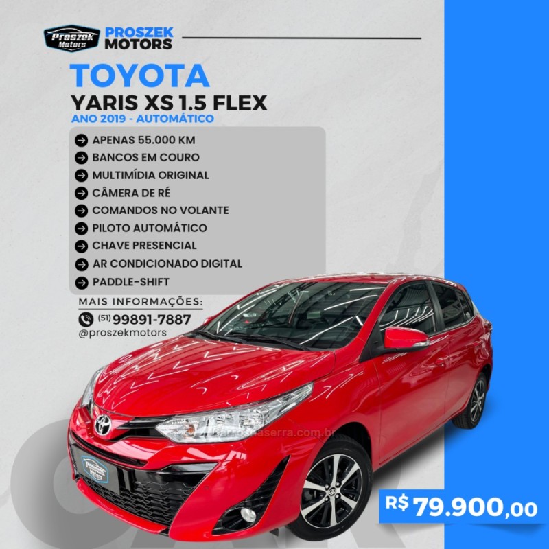 yaris 1.5 xs 16v flex 4p automatico 2019 canoas