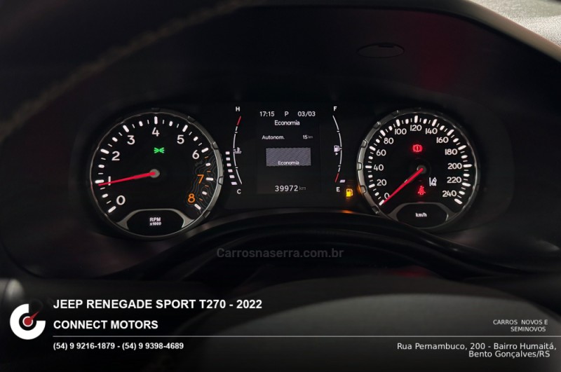 RENEGADE 1.3 SPORT T270 16V TURBO FLEX 4P AUTOMÁTICO - 2022 - BENTO GONçALVES