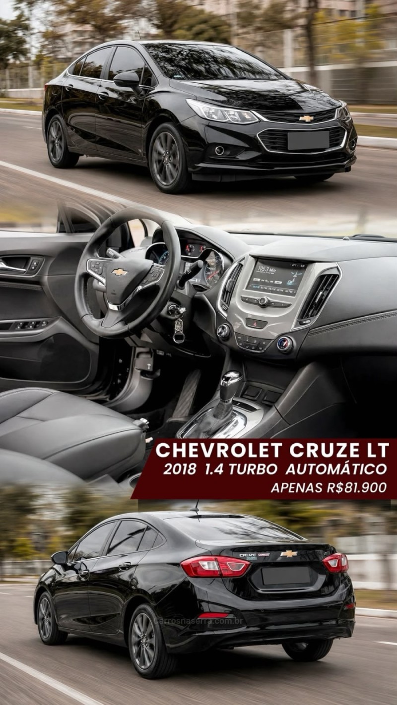 CRUZE 1.4 TURBO LT 16V FLEX 4P AUTOMÁTICO - 2018 - NOVO HAMBURGO