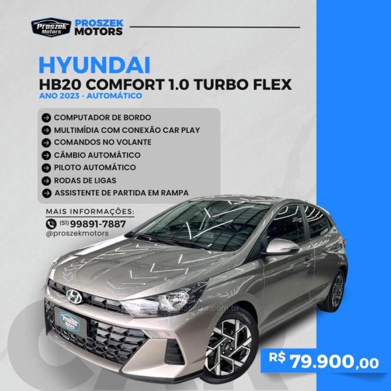 hb20 1.0 12v comfort tgdi flex 4p automatico 2023 canoas