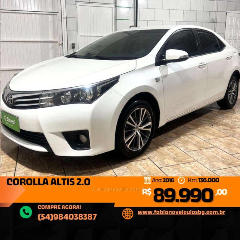 corolla 2.0 altis 16v flex 4p automatico 2016 bento goncalves