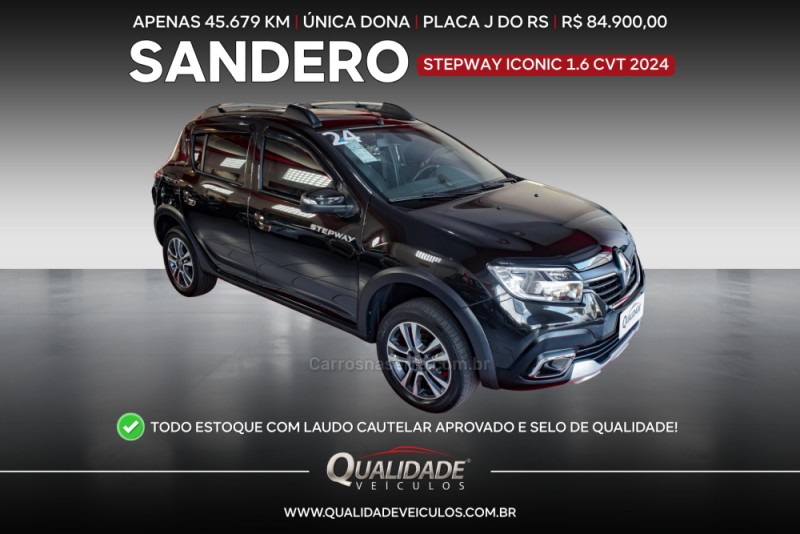 SANDERO 1.6 STEPWAY ICONIC X-TRONIC 16V FLEX 4P AUTOMÁTICO