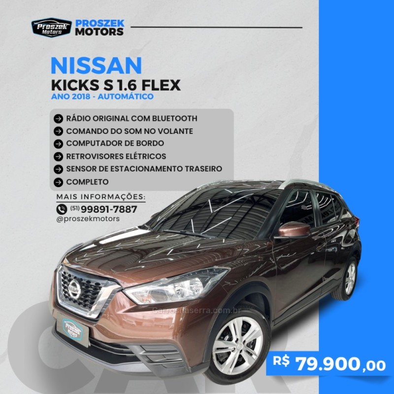 kicks 1.6 16v flex sv 4p xtronic 2018 canoas