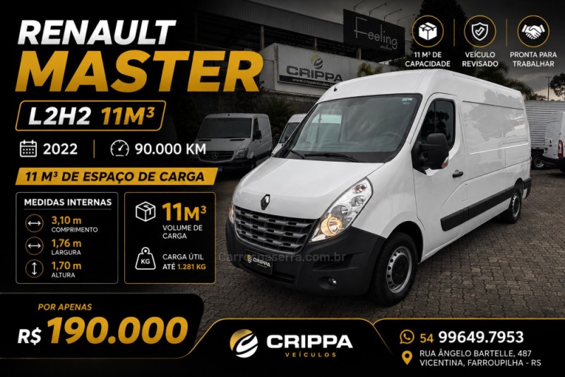 master 2.3 grand furgao l2h2 16v turbo intercooler diesel 4p manual 2022 farroupilha