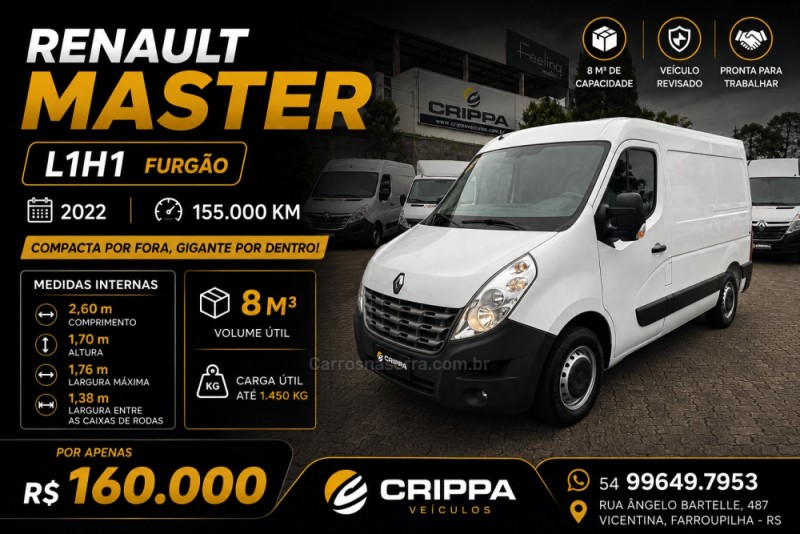 master 2.3 furgao l1h1 16v turbo intercooler diesel 4p manual 2022 farroupilha