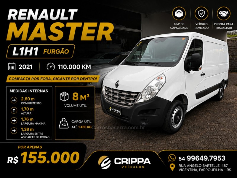 master 2.3 furgao l1h1 16v turbo intercooler diesel 4p manual 2021 farroupilha