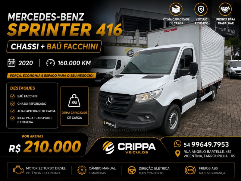 sprinter 2.2 chassi 416 longo turbo diesel 3p manual 2020 farroupilha