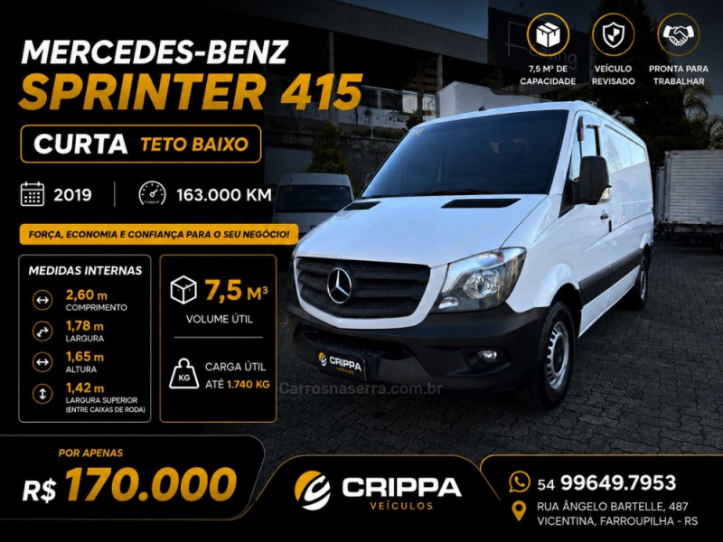 sprinter 2.2 furgao street 415 cdi teto baixo diesel 3p manual 2019 farroupilha