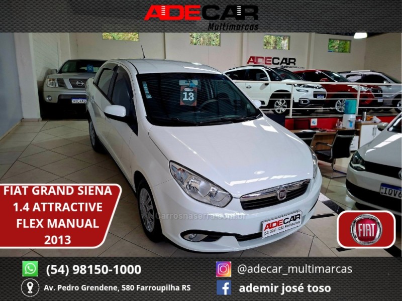 grand siena 1.4 mpi attractive 8v flex 4p manual 2013 farroupilha