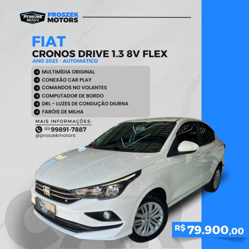 cronos 1.3 drive flex 4p automatico 2023 canoas