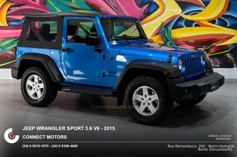 wrangler 3.6 sport 4x4 v6 24v gasolina 2p automatico 2015 bento goncalves
