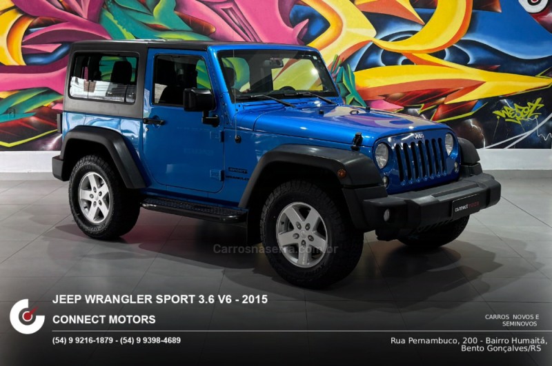 wrangler 3.6 sport 4x4 v6 24v gasolina 2p automatico 2015 bento goncalves