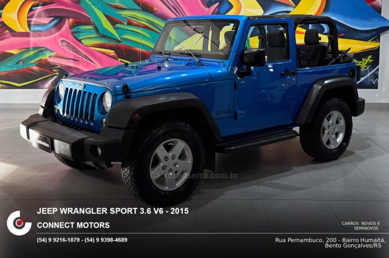 WRANGLER 3.6 SPORT 4X4 V6 24V GASOLINA 2P AUTOMÁTICO - 2015 - BENTO GONçALVES