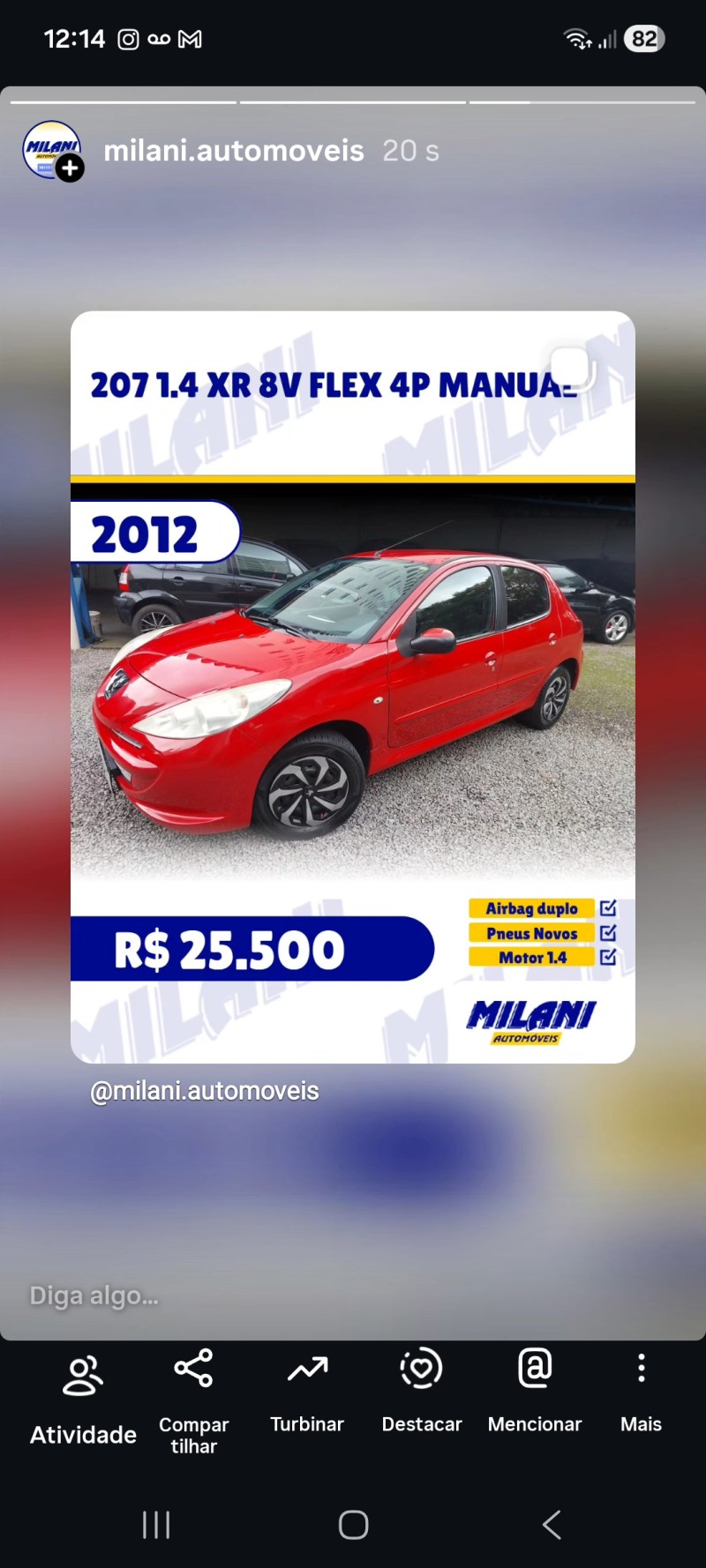207 1.4 xr 8v flex 4p manual 2012 bento goncalves