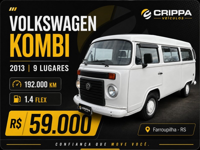 kombi 1.4 mi std lotacao 8v flex 3p manual 2013 farroupilha