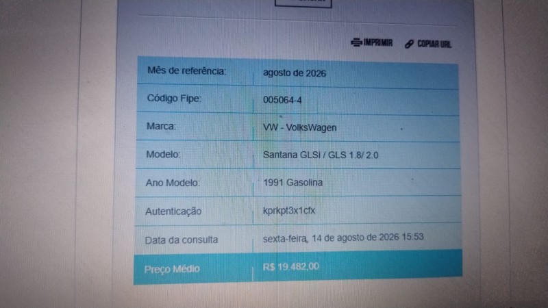 SANTANA 2.0 GLS 8V GASOLINA 4P MANUAL - 1991 - CAXIAS DO SUL