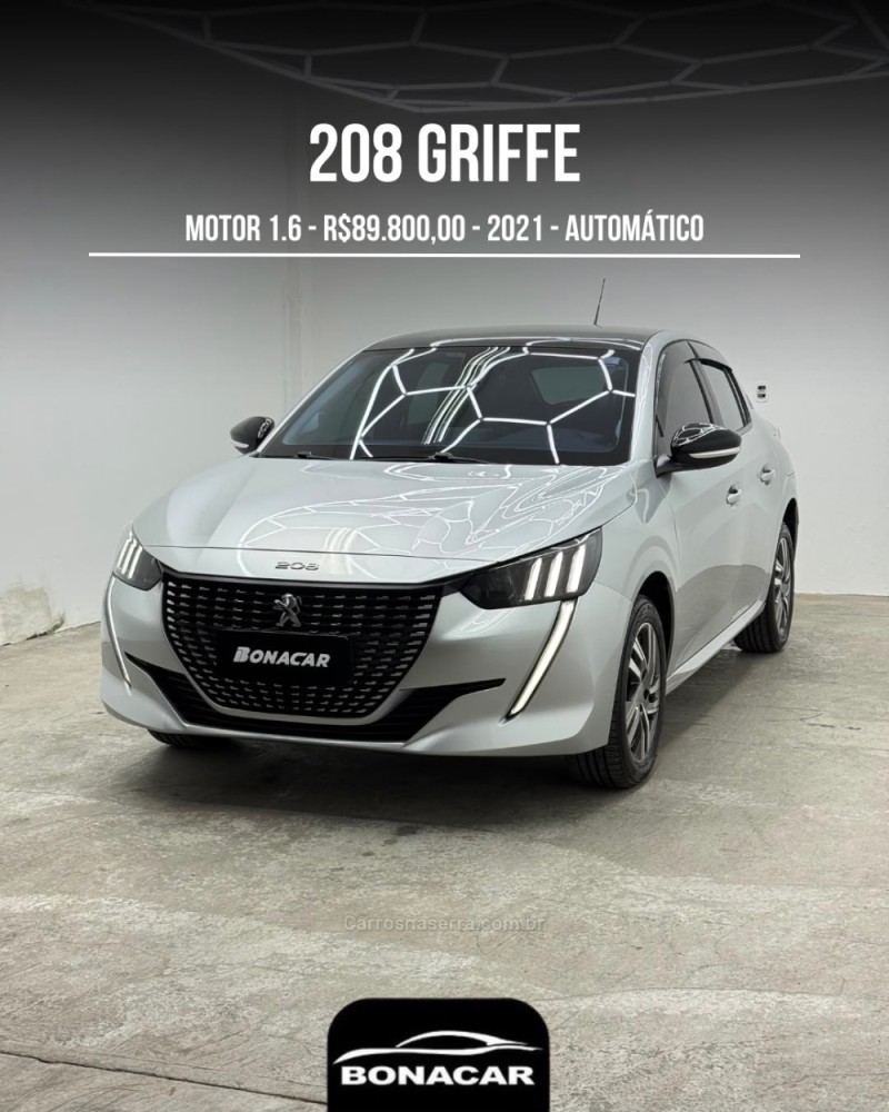 208 1.6 griffe 16v flex 4p automatico 2021 caxias do sul