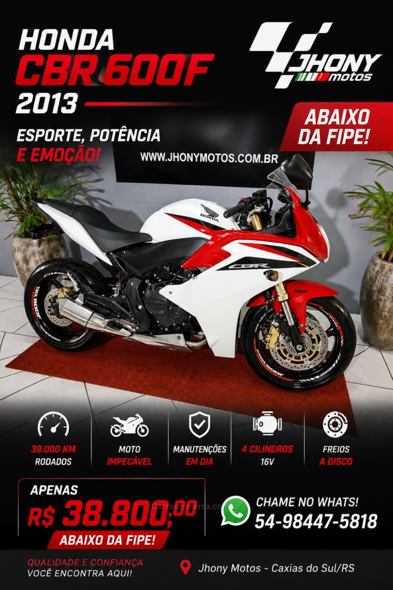 cbr 600f abs 2013 caxias do sul