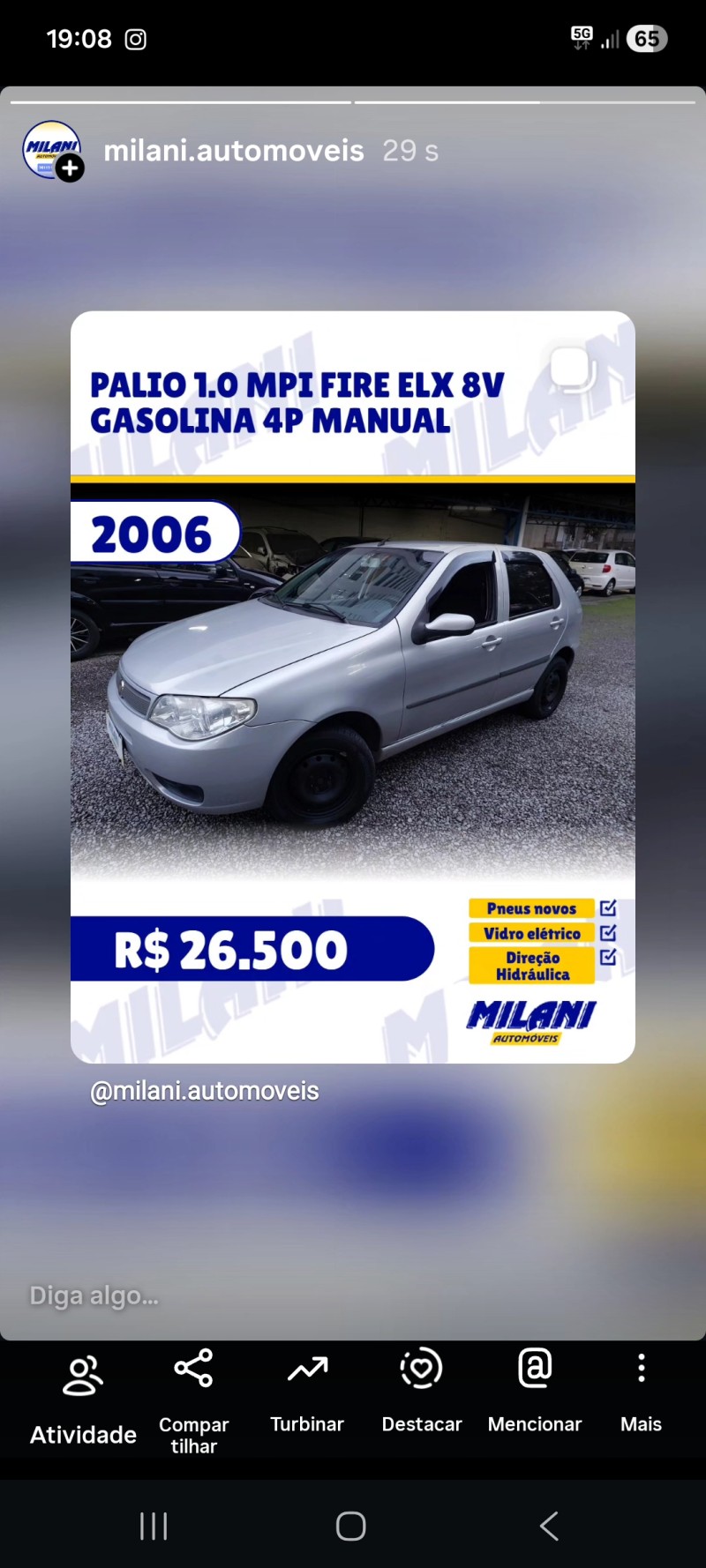 palio 1.0 mpi fire elx 8v gasolina 4p manual 2006 bento goncalves