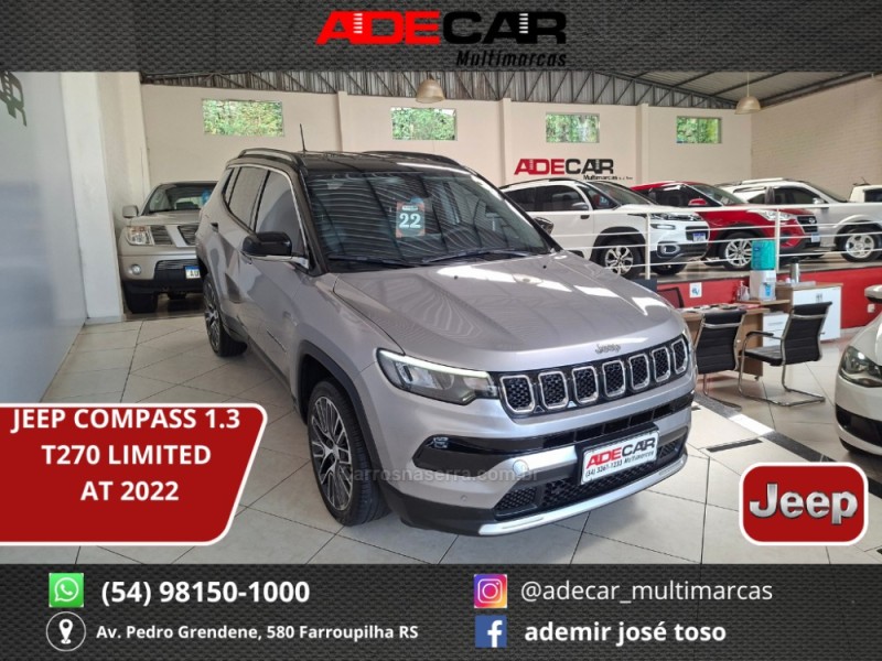 compass 1.3 limited t270 16v turbo flex 4p automatico 2022 farroupilha
